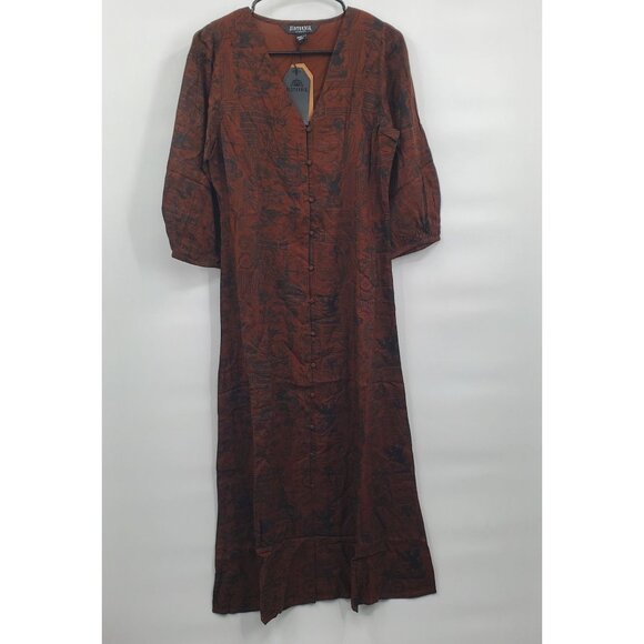 Disturbia Daemonologie Woodcut Print Button Up Midaxi Dress Women Size US 6 NWT - Picture 3 of 16